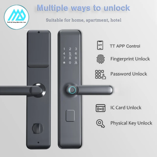 Khóa vân tay cao cấp loại to cho cửa chính App TTLOCK