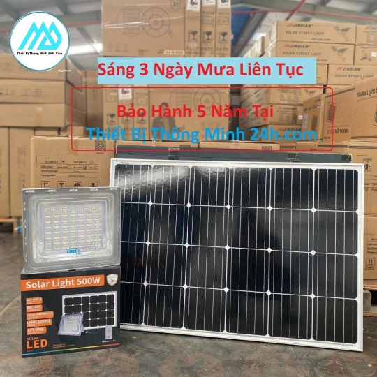 Đèn pha năng lượng mặt trời 500W Blue Carbon BCT-WW6.0(LD-500W)