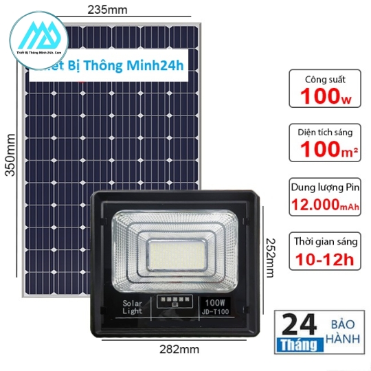 Sản Phẩm JD-T100 Đèn pha năng lượng mặt trời 100W JinDian