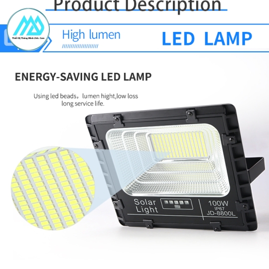 ĐÈN NĂNG LƯỢNG MẶT TRỜI 100W JINDIAN JD-8800L