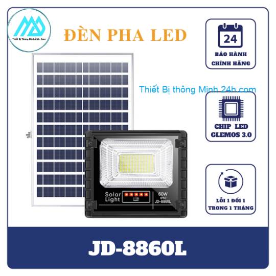 Thiết Bị Đèn pha năng lượng mặt trời 60W JinDian MD-8860
